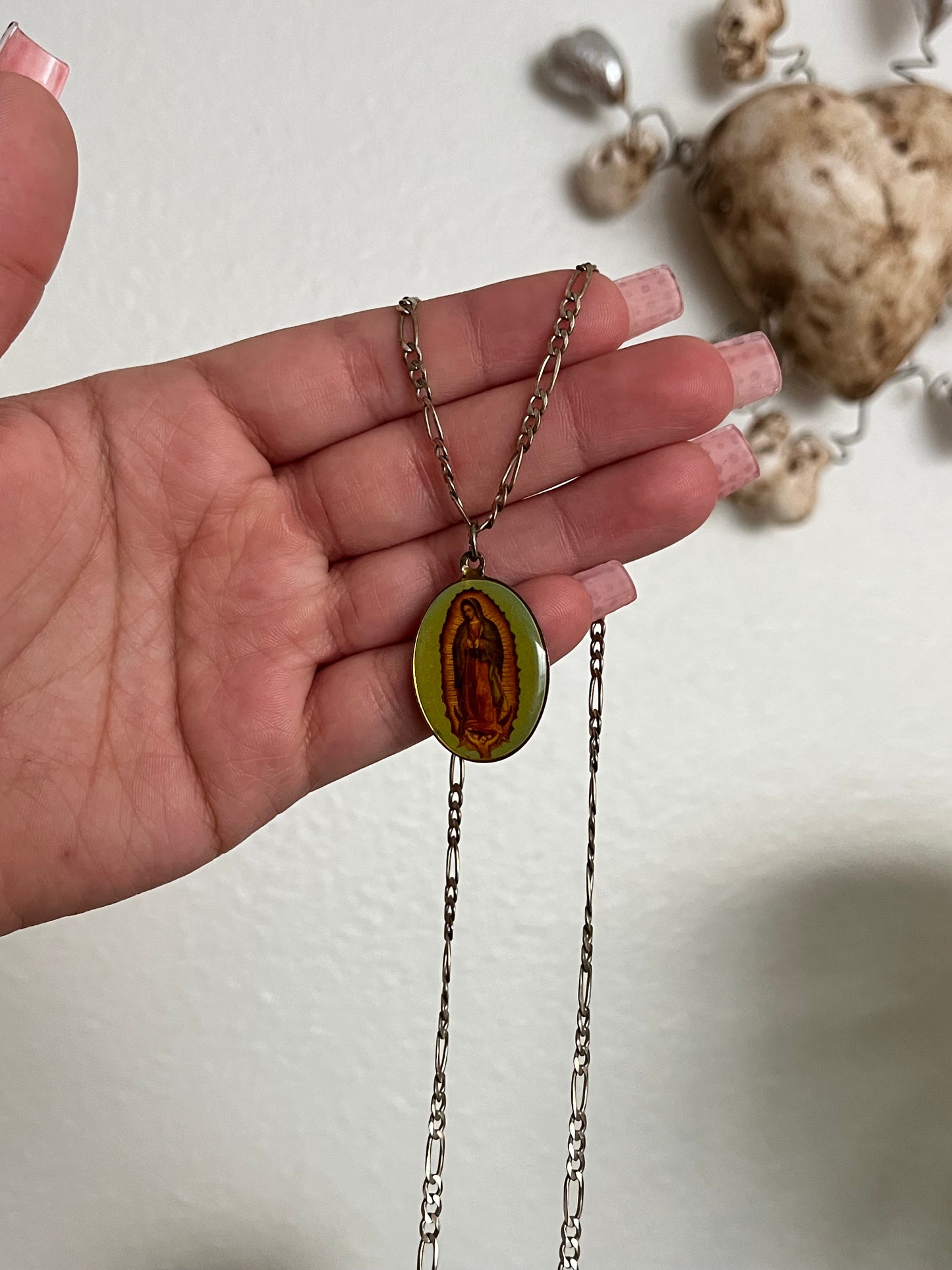Vintage Virgencita Necklace - 925 Silver from Mexico.