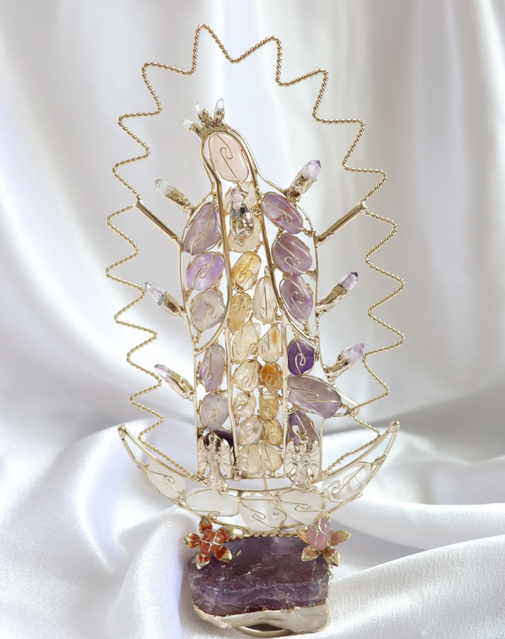 *PRE-ORDER* Large Amethyst & Citrine Virgencita