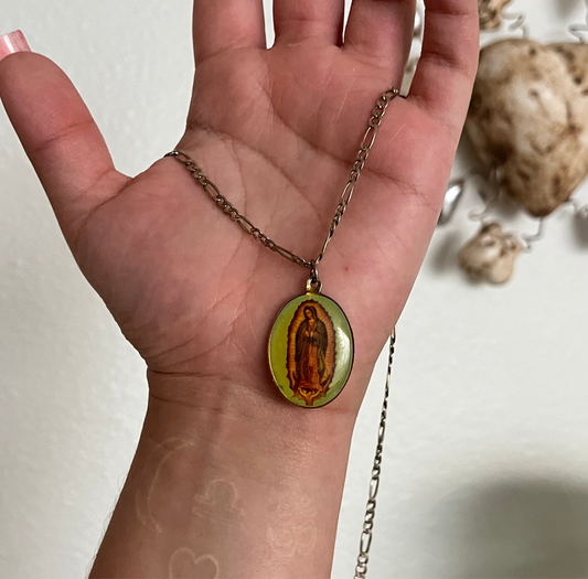 Vintage Virgencita Necklace - 925 Silver from Mexico.