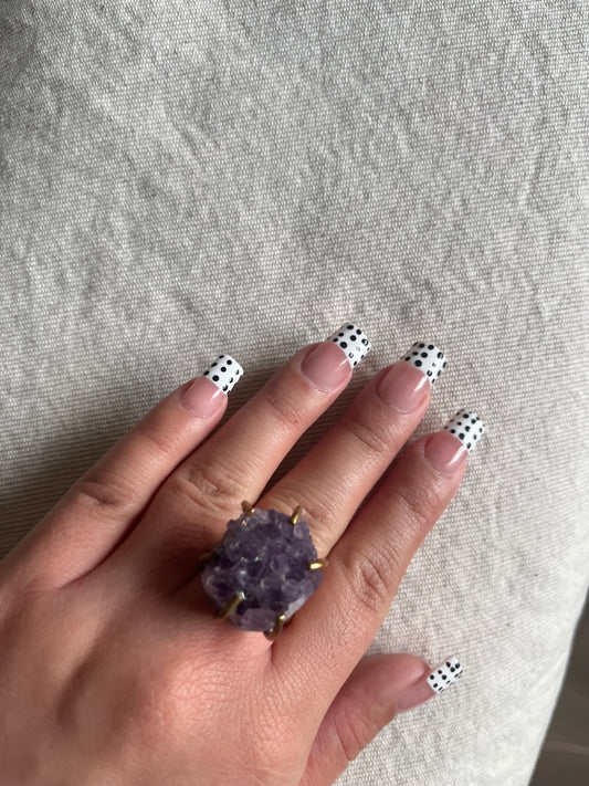 Vintage amethyst ring - Adjustable